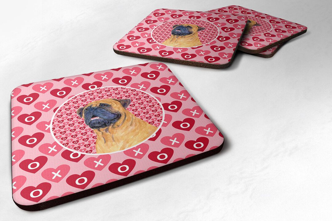 Caroline's Treasures SS4520FC Mastiff Foam Coasters (Set of 4), 3.5 H x 3.5 W, Multicolor