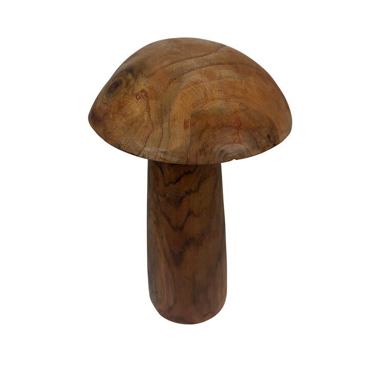 Wood Mushroom Statue 125 In Natural Solid Wood Freestanding Sculpture