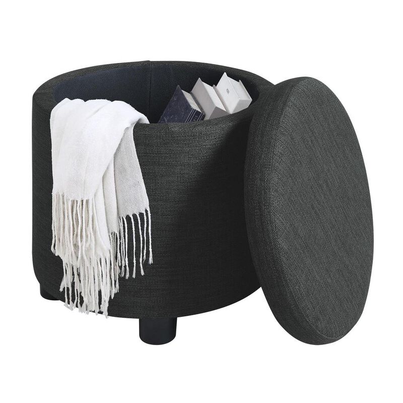 Convience Concept, Inc. Designs 4 Comfort Round Accent Storage Ottoman with Reversible Tray Lid