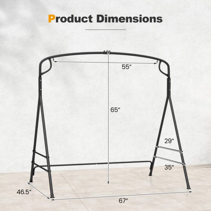 Hivvago Outdoor Metal Swing Frame with Extra Side Bars