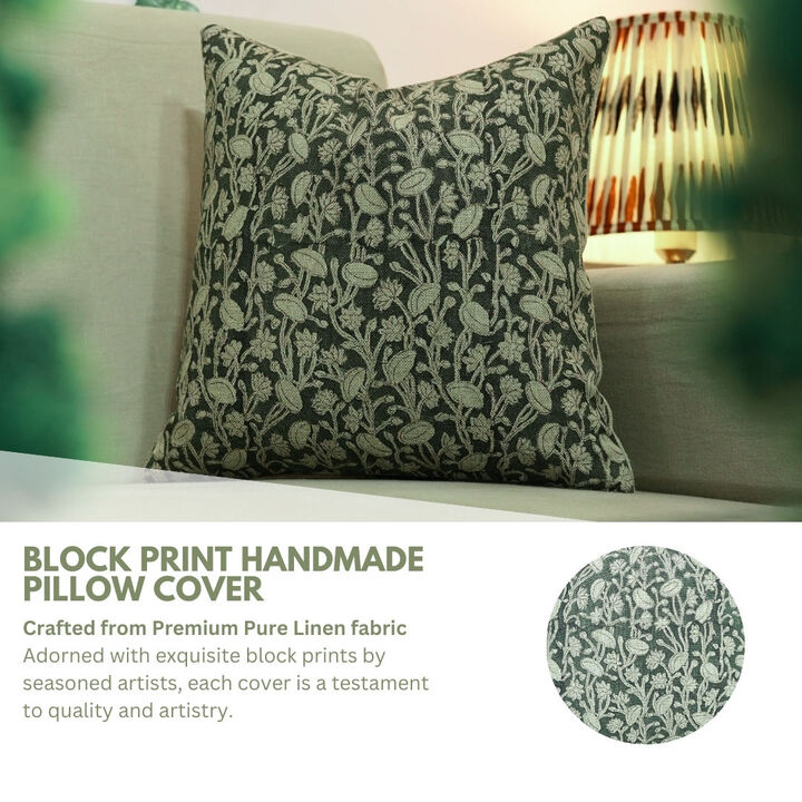 Fabdivine 24x24 Green Bed or Living Room Decoration Throw Home Accent Pillow or Cushion Cover