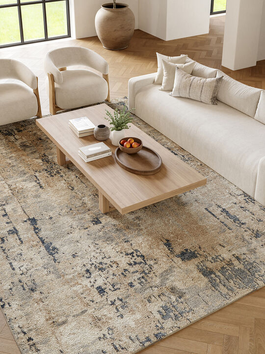 Quarry QUA01 Beige/Gray 6'7" x 9'6" Rug