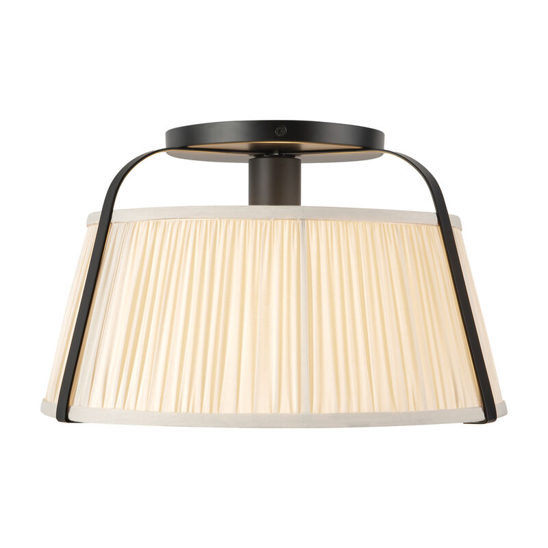 Scout 13 in Semi Flush Mount with Patterned Pleated Shade image number 0