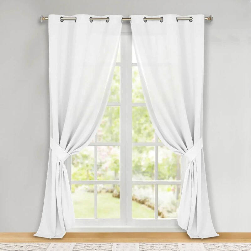 Set of 2 Classic Modern Room Darkening Blackout Curtains image number 1