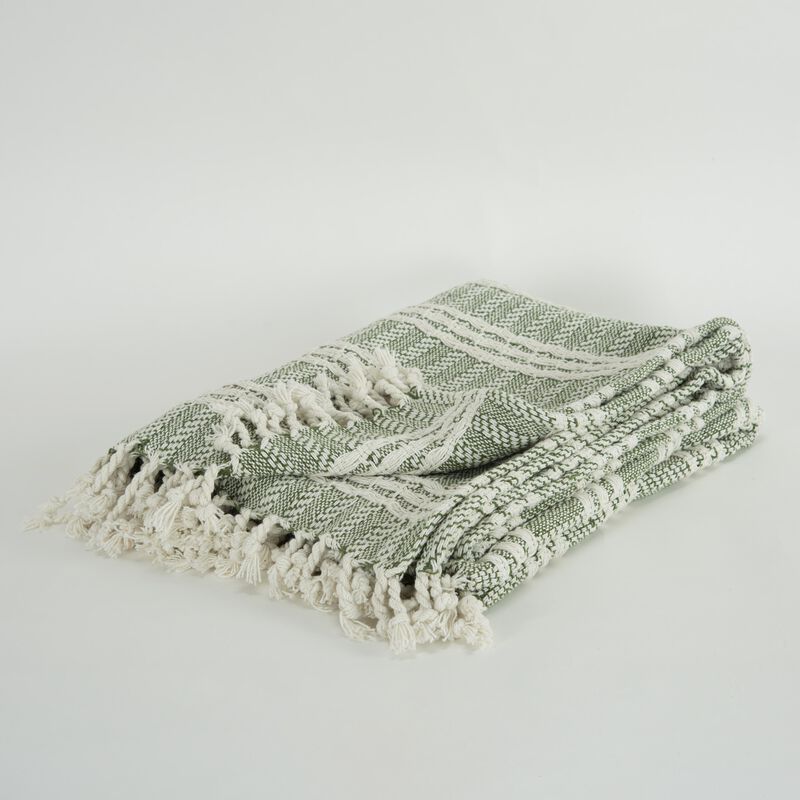 Green/Natural 50" x 60" Throw Blanket