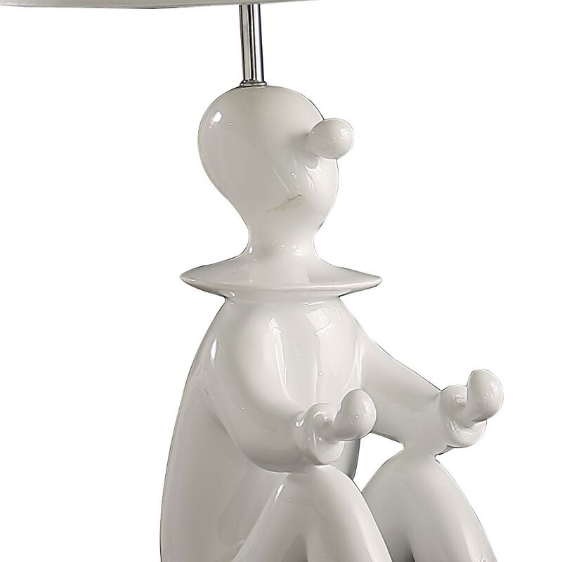 Hivvago 21" White Novelty Clown Table Lamp With White Empire Shade