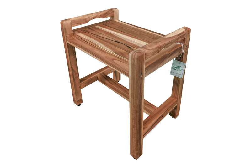 EcoDecors Eleganto 20 Inch Waterproof Teak Wood Shower Bench