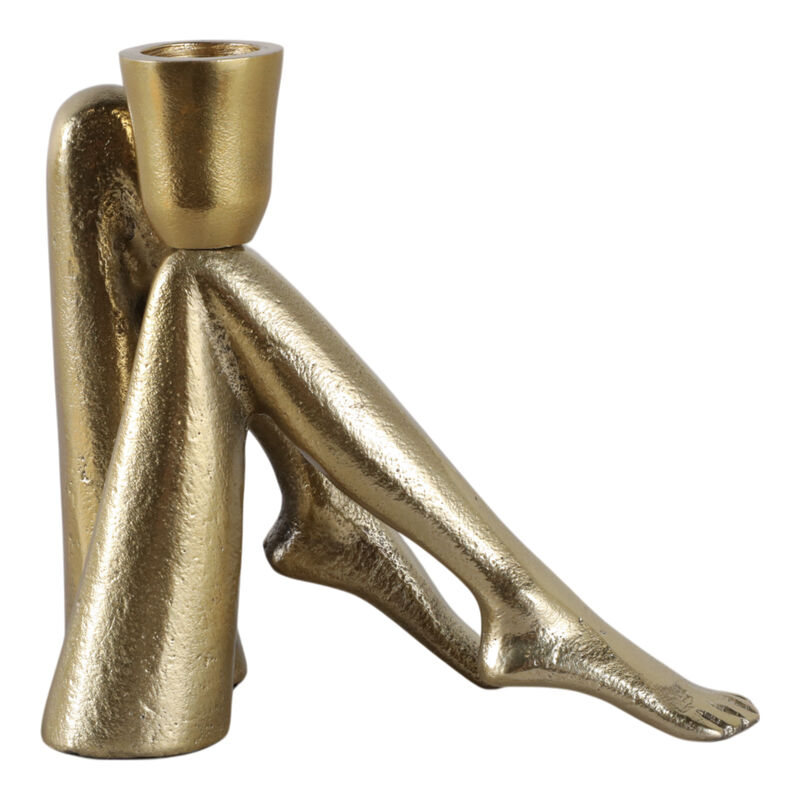 6x6" Bent Legs Taper Holder, Gold image number 0