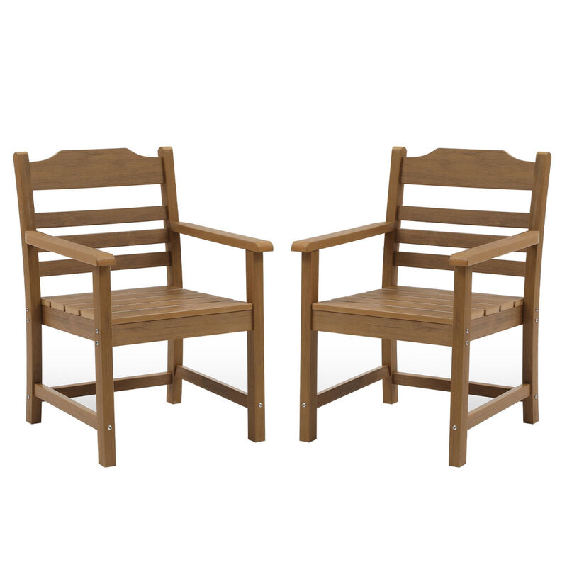 HIPS Dining Set, 5 Pieces(4 Dining chair+ 1 Dining Table), Outdoor/Indoor Use, TEAK
