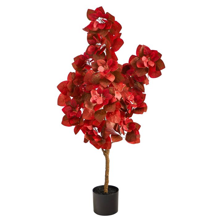 Nearly Natural 4 ft Autumn Pomegranate Artificial Tree