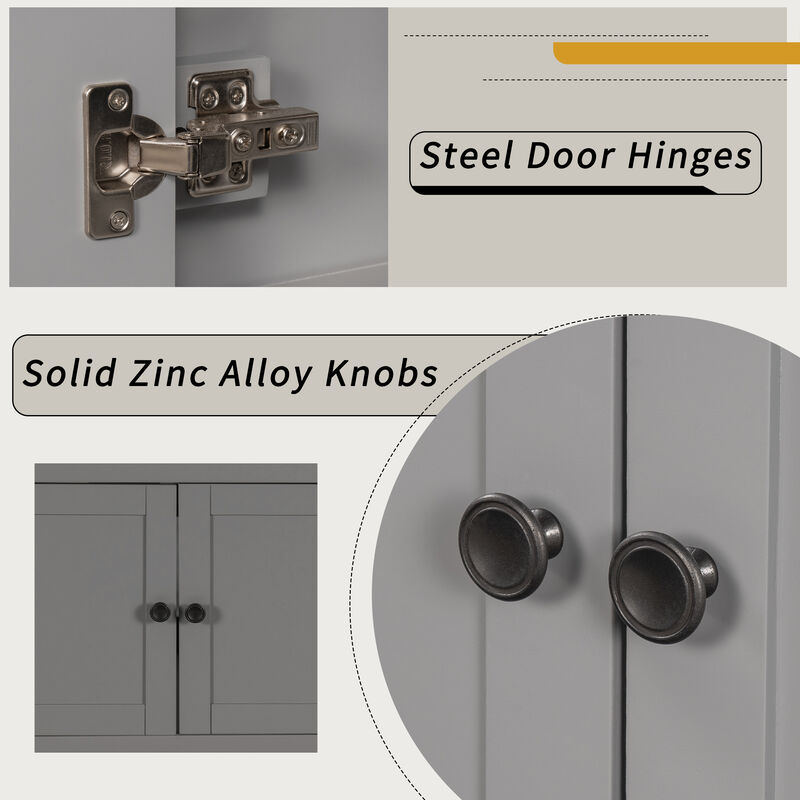 Whisen Modern Sleek Bathroom Vanity with Elegant Ceramic Sink, Solid Wood Frame - Black