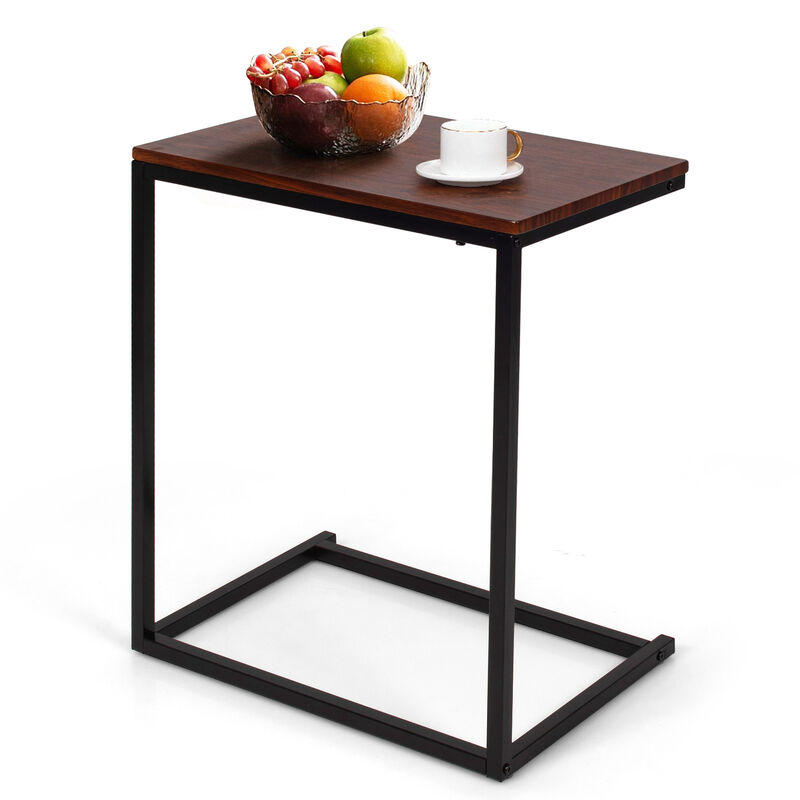 Beside Sofa Laptop Holder End Stand Desk-Dark Brown