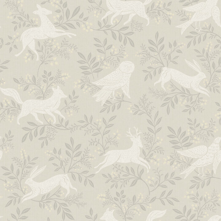 Revelry Taupe Forest Frolic Wallpaper