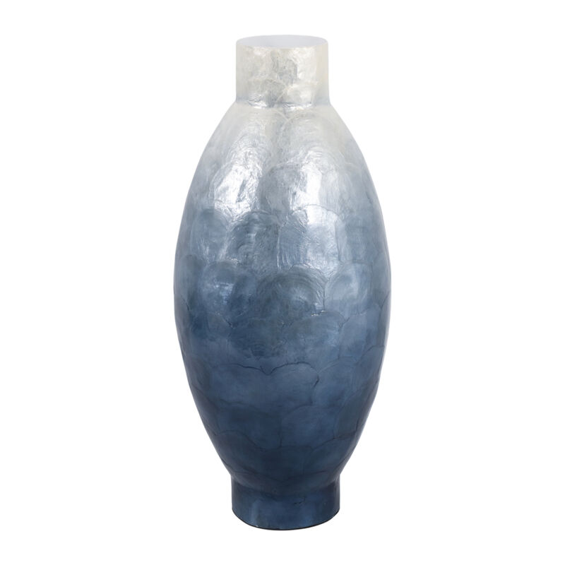 Ombre Capiz Vase, Ivory/Blue image number 2