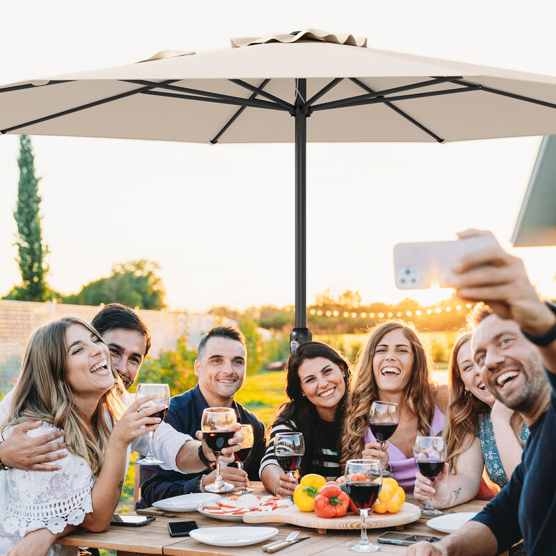 Patio Umbrella with Easy Crank Handle and 8 Sturdy Ribs for Durable Outdoor Shade