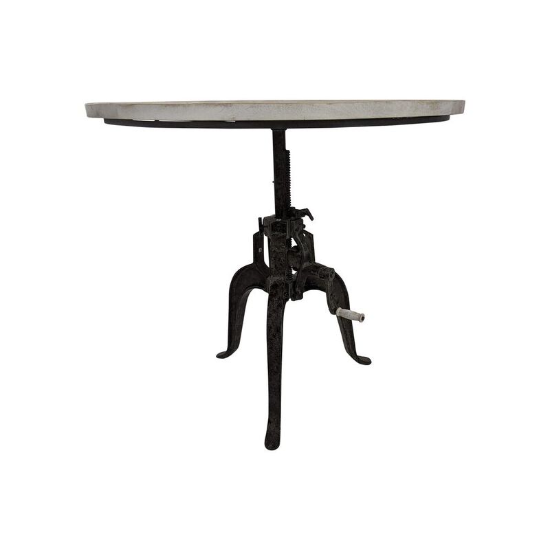 Carolina Living Bentley Adjustable Crank Table - Natural Driftwood Top - Aged Iron Base