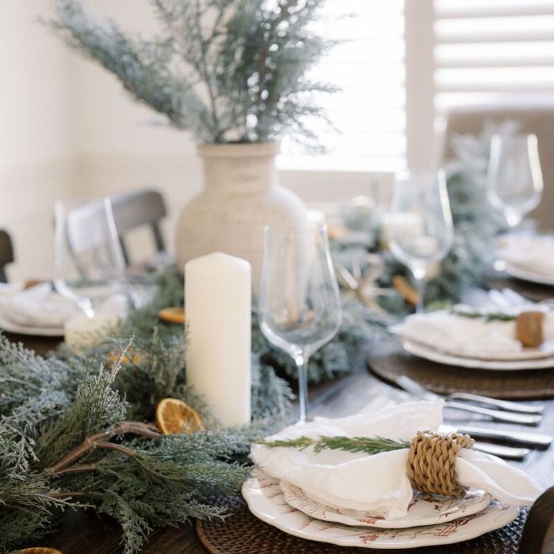 9' Flocked Cedar Garland image number 6