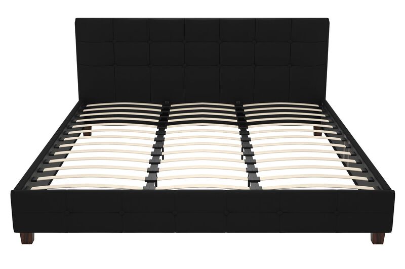 Ryder Black Linen Upholstered Bed