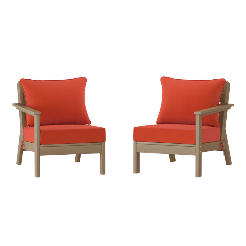 WestinTrends Outdoor Patio HDPE Loveseat Sofa with Patio Cushions