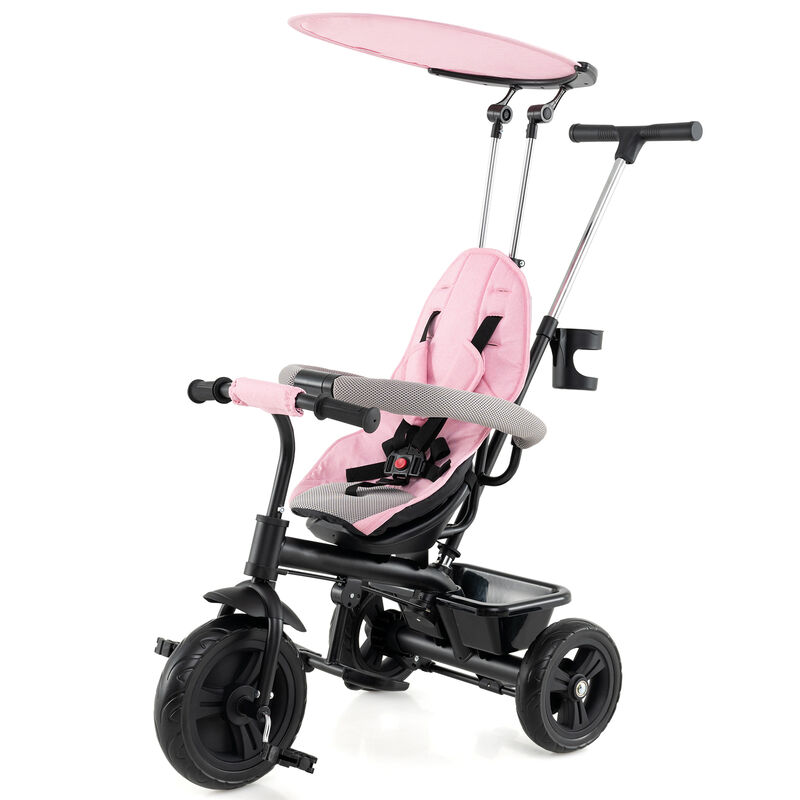 7-in-1 Baby Stroller Tricycle with Adjustable Canopy and Foldable Footrests image number 0