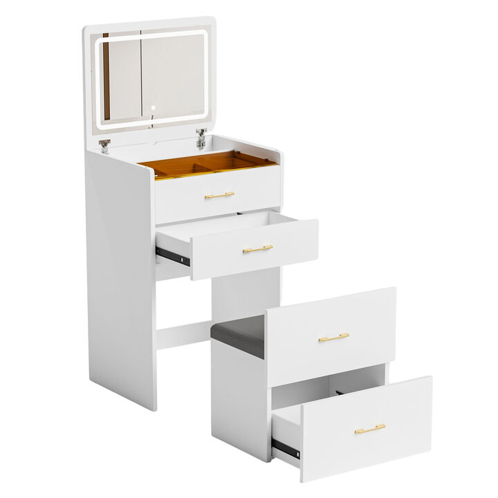 Relvap Vanity Desk with open Top Mirror