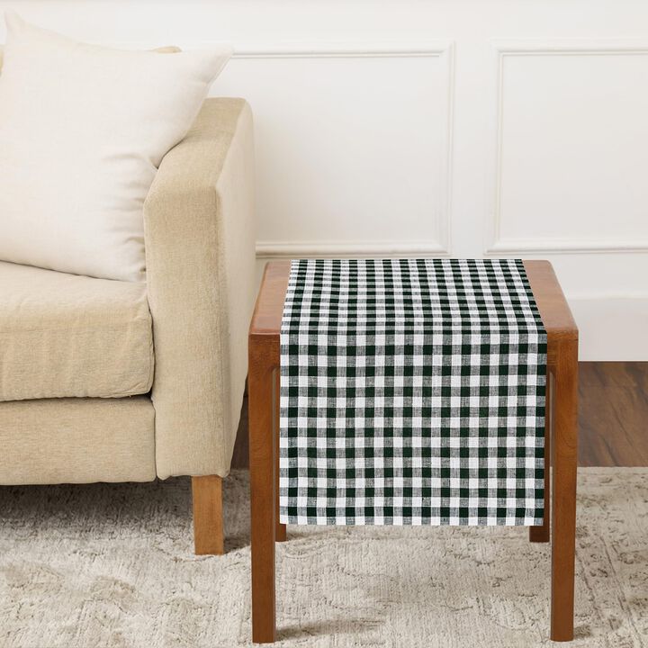 Linen Table Runner - Gingham Check