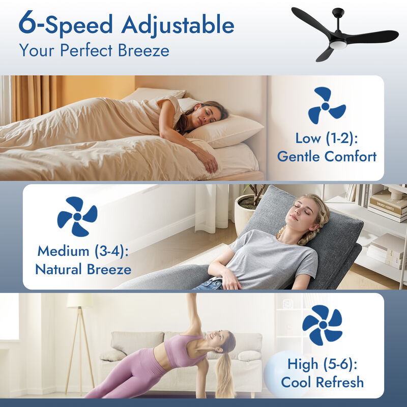 ELEMENT ACE Modern Ceiling Fan with Integrated LED Light and Remote Control Featuring Energy-Efficient DC Motor for Quiet Operation image number 6