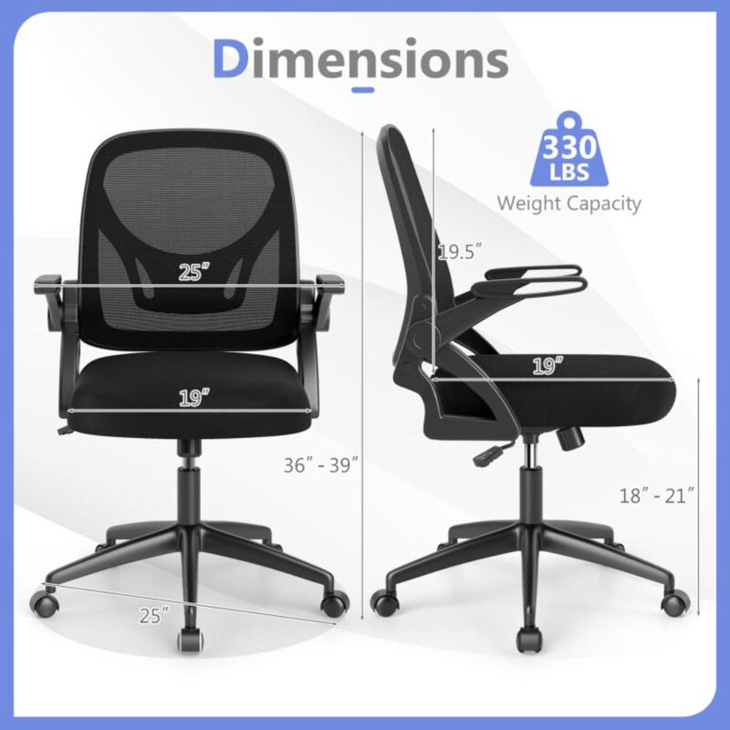 Hivvago Ergonomic Computer Desk Chair with Lumbar Support and Flip-up Arms