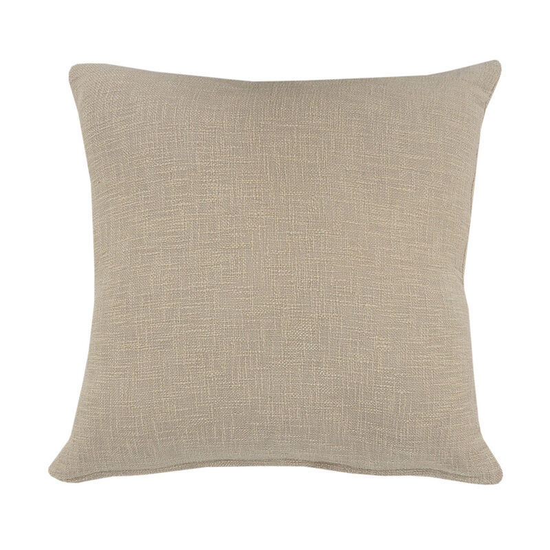 HomeRoots Set of Two Taupe and Brown Diamond Cotton Throw Pillow With Fringes image number 3