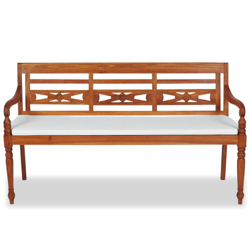 vidaXL Batavia Bench with Cushions 59" Teak