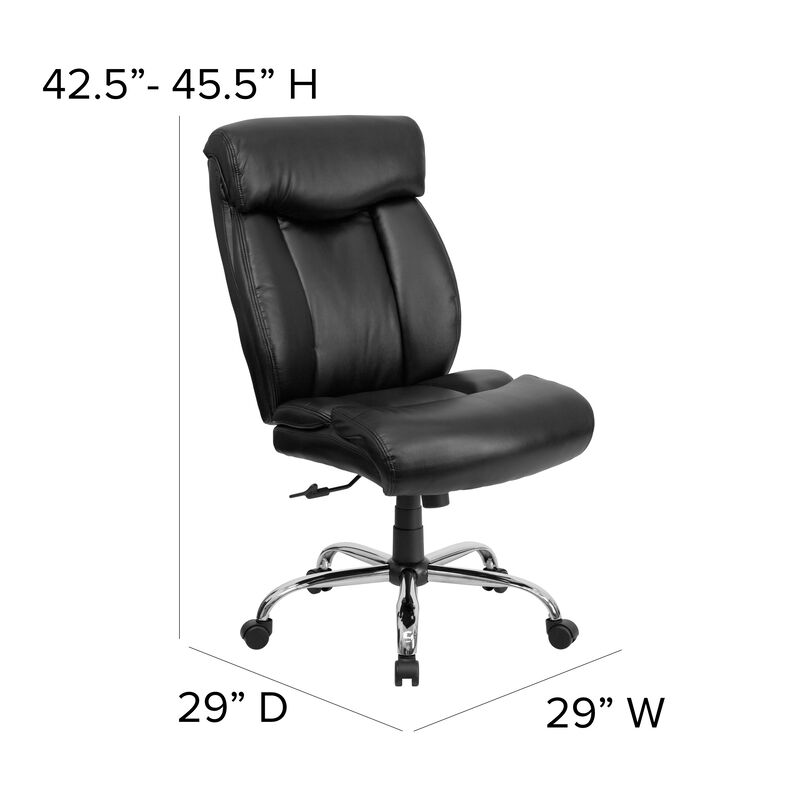 HERCULES Series Big & Tall 400 lb. Rated Black Fabric Executive Ergonomic Office Chair and Chrome Base image number 6