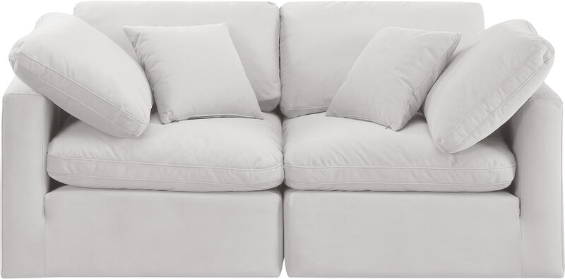 Meridian Furniture Indulge Cream Velvet Modular Sofa image number 3