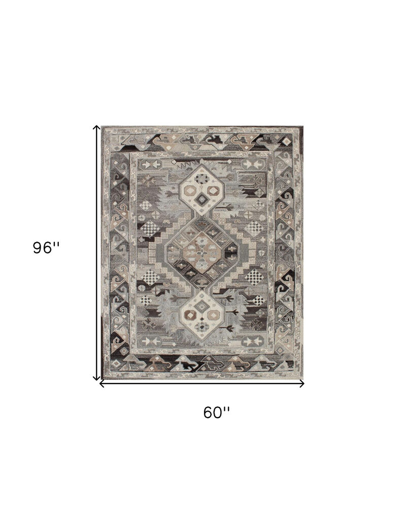 HomeRoots Southwestern Hand Tufted Non Skid Area Rug image number 4