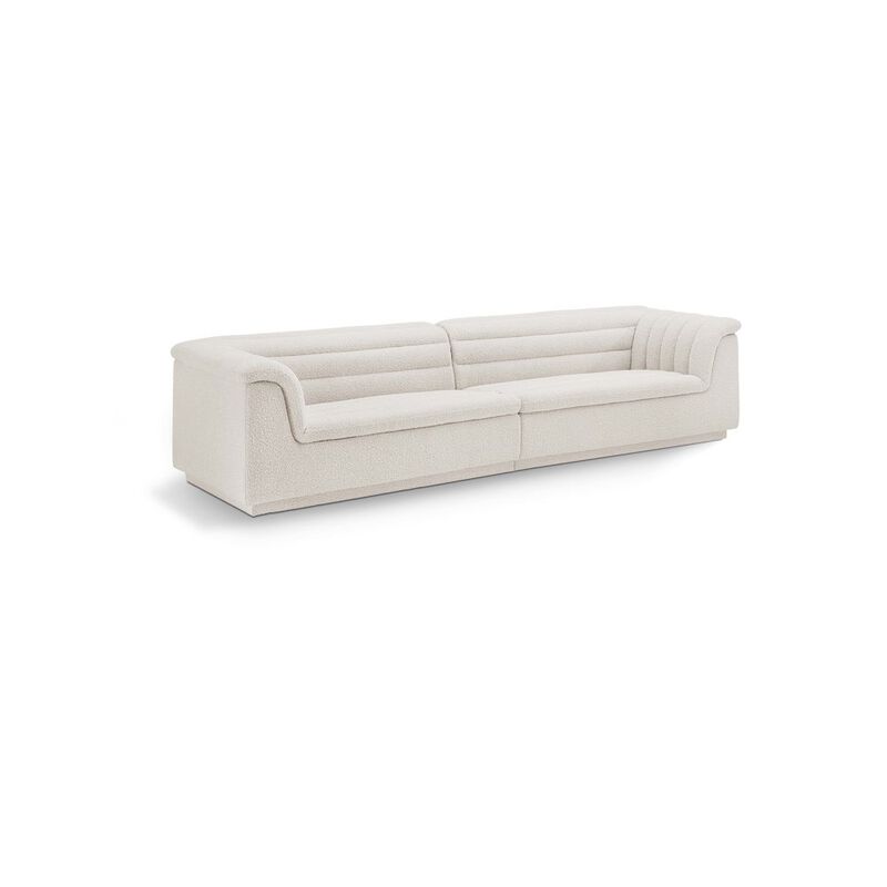 Meridian Furniture Cascade Cream Boucle Fabric Modular Sofa