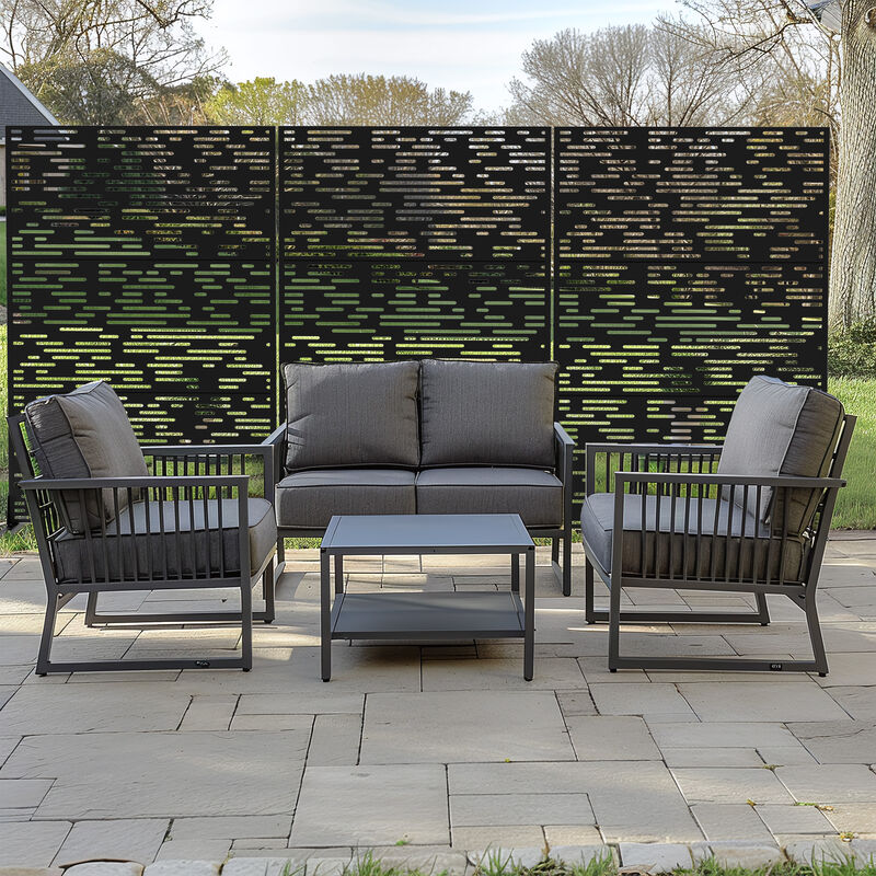 47in. W x 72in. H  Garden Fence Outdoor Privacy Screen  in Black