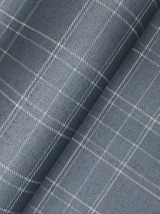 Fox Hollow Dark Blue Dashed Plaid Wallpaper (Set of 2)