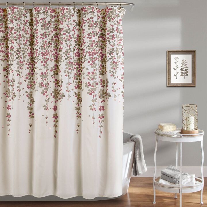 Luxury Floral Shower Curtain – Blooming Flowers Design, Quick-Dry & Wrinkle-Free Fabric