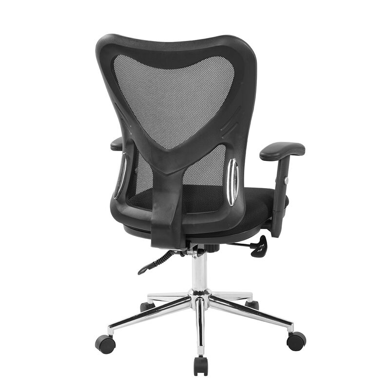 Streamdale High Back Mesh Office Chair With Chrome Base, Black