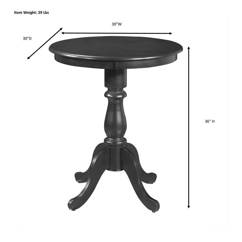 Carolina Living Fairview 30 Round Pedestal Bar Table - Antique Black