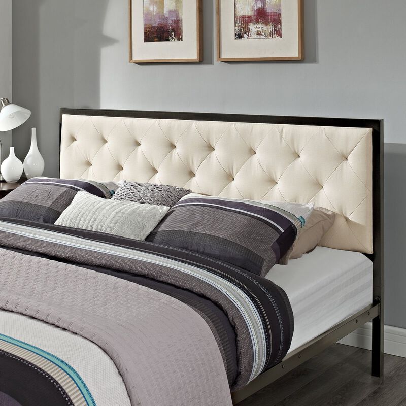Mia Upholstered Tufted Platform Bed image number 1