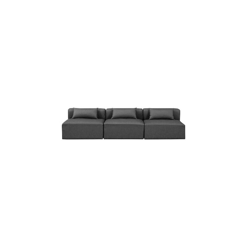 Meridian Furniture Cube Charcoal Grey Vegan Leather Modular Sofa