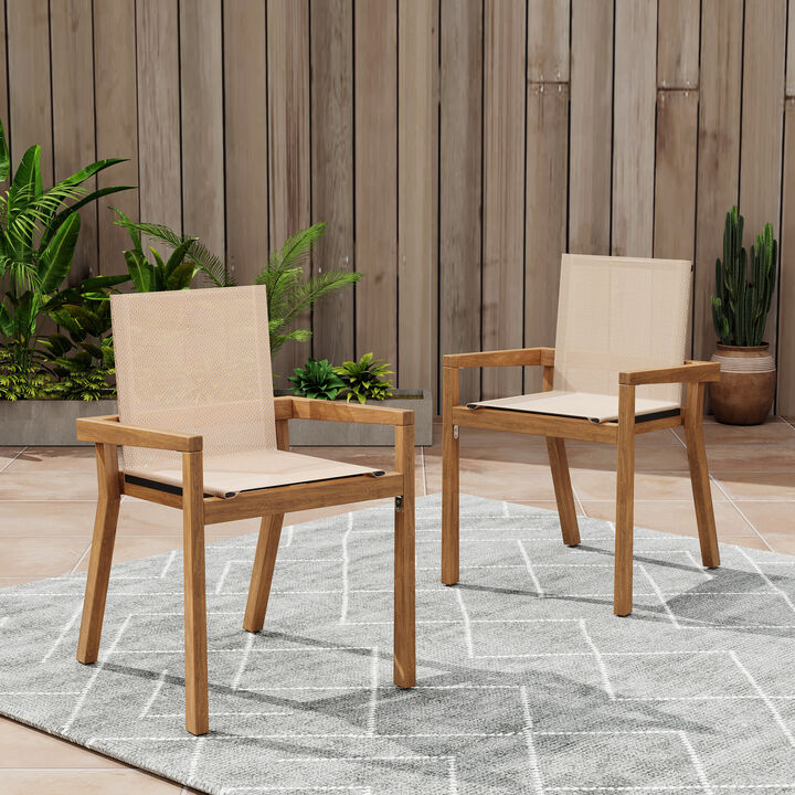 Merax 2 Pieces Dining Chairs for Outdoor Indoor