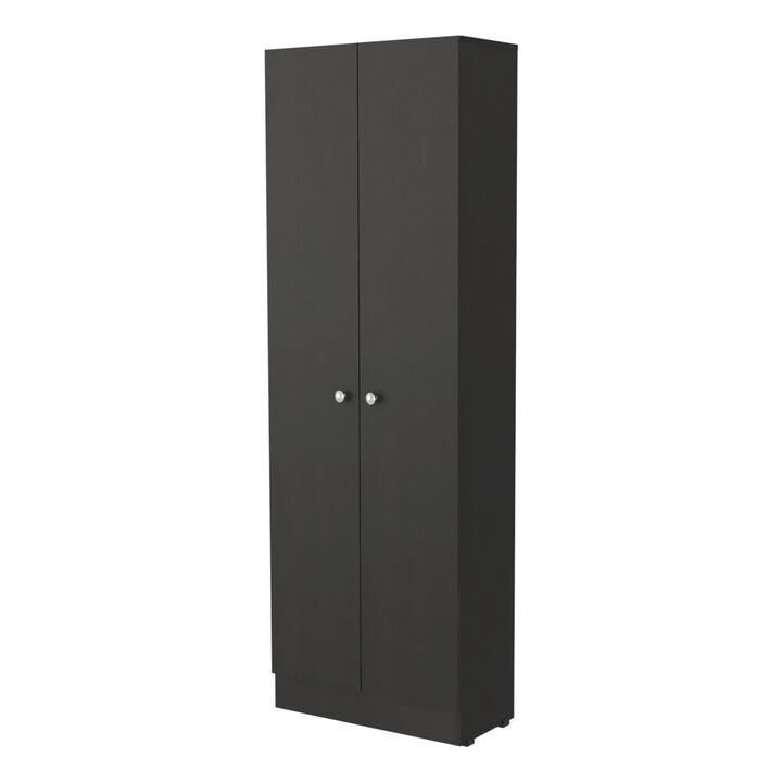 Buxton Rectangle 2-Door Storage Tall Cabinet Black Wengue
