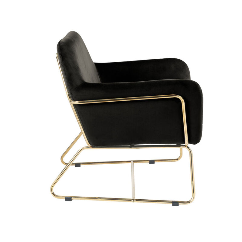 Streamdale Keira Velvet Accent Chair With Metal Base