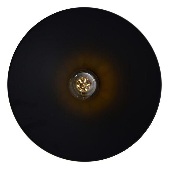 Brave 1 Light Flush Mount With Black Finish