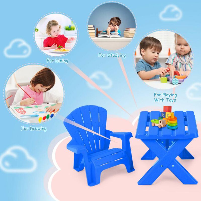 Hivvago 3-Piece Plastic Children Play Table Chair Set