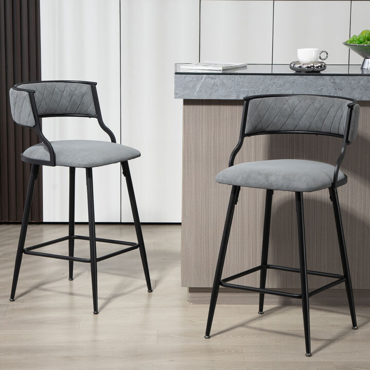 Streamdale 26" Counter Bar Stool with Powder-Coated Base (Gray)