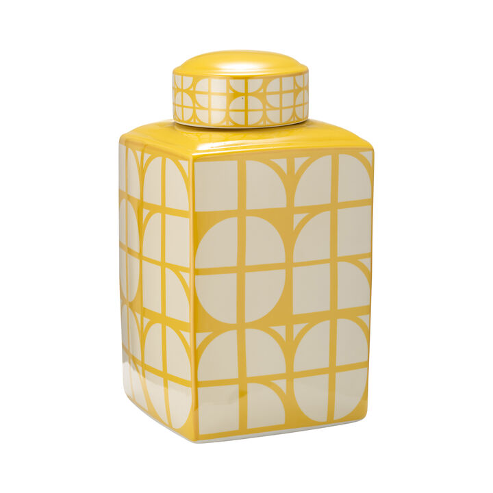 16"H Square Jar W/ Lid