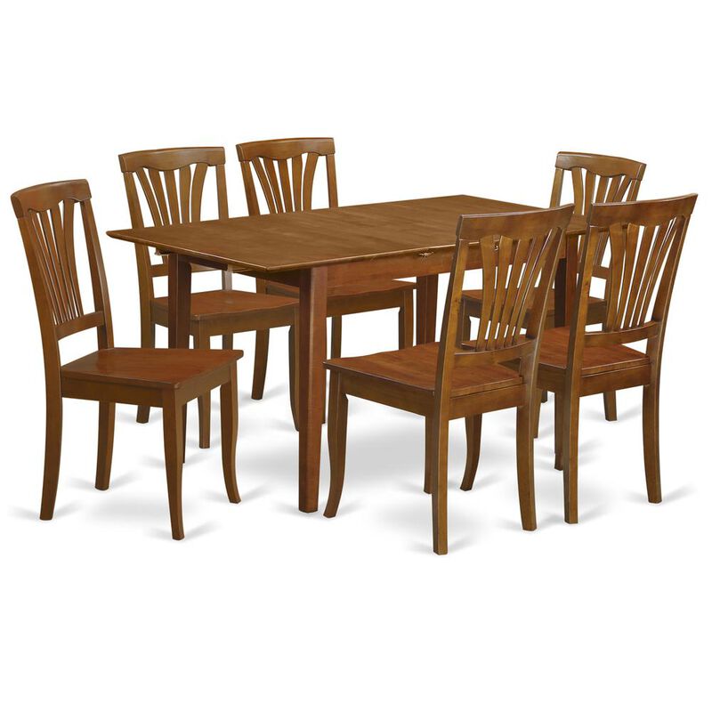 7 Pc small Table set - Table with Leaf and 6 Kitchen Chairs