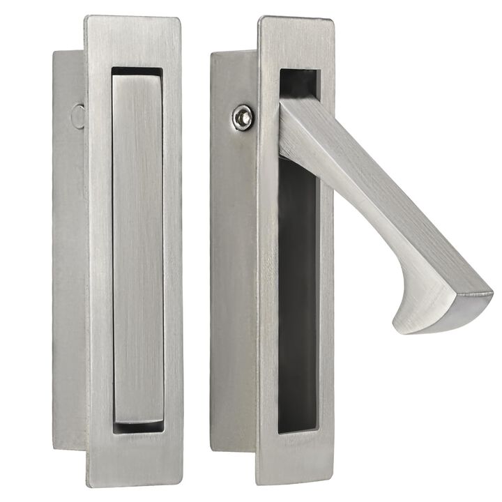 HOMOTEK Recessed Pocket Door Pull Handle, Edge Flush Pull, Hidden Finger Pull, Modern Pocket Hardware for Sliding Door, Size: 80